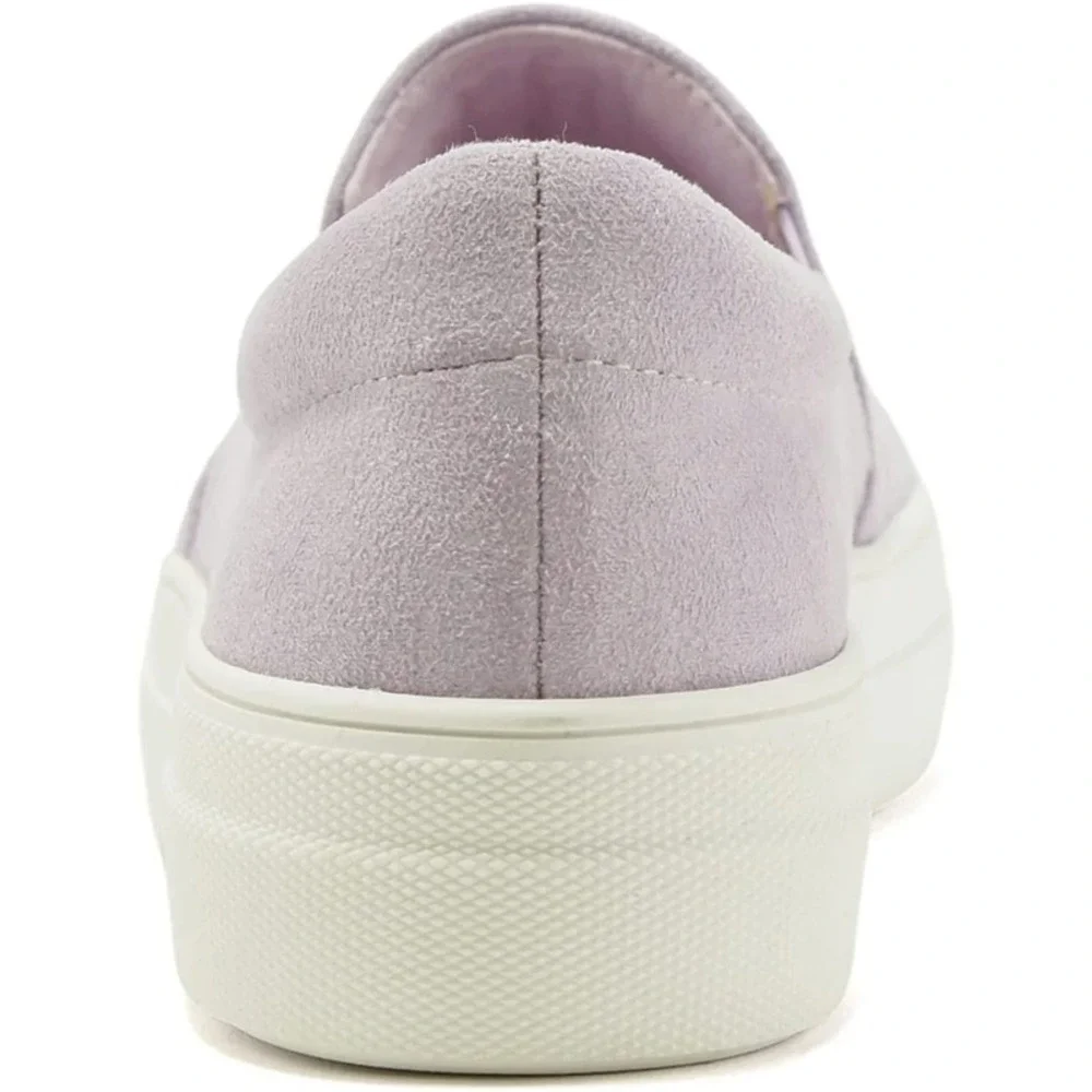 Women Platform Slip on Sneakers Lavender Memory Foam Loafer Casual Shoes Size 6